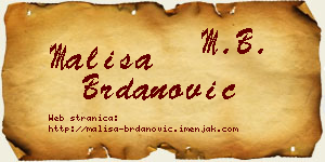 Mališa Brdanović vizit kartica